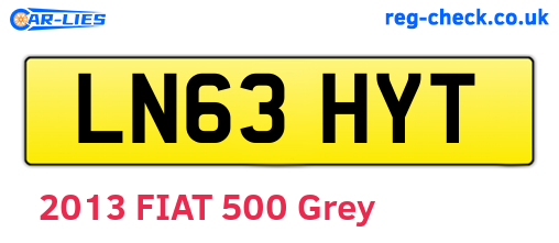 LN63HYT are the vehicle registration plates.