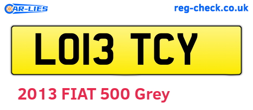 LO13TCY are the vehicle registration plates.