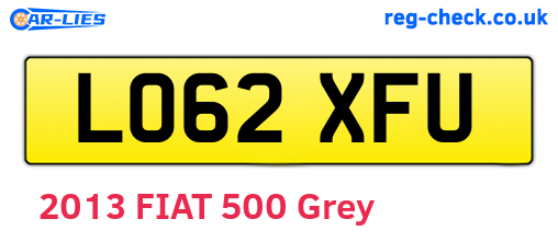 LO62XFU are the vehicle registration plates.
