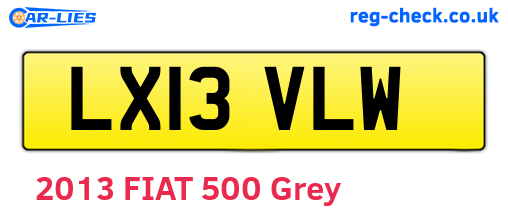 LX13VLW are the vehicle registration plates.