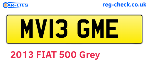 MV13GME are the vehicle registration plates.