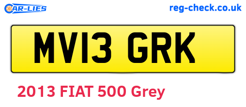 MV13GRK are the vehicle registration plates.