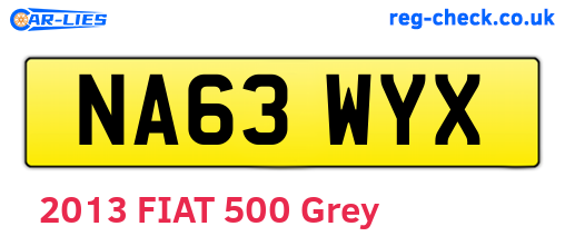 NA63WYX are the vehicle registration plates.