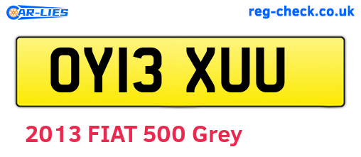 OY13XUU are the vehicle registration plates.