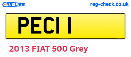 PEC11 are the vehicle registration plates.