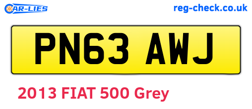 PN63AWJ are the vehicle registration plates.