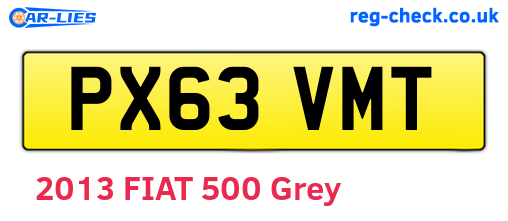 PX63VMT are the vehicle registration plates.