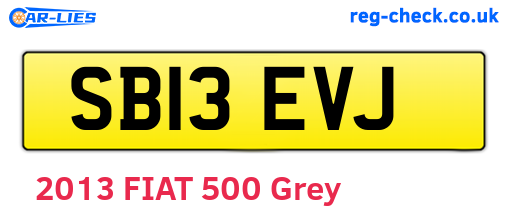 SB13EVJ are the vehicle registration plates.