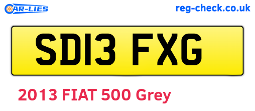 SD13FXG are the vehicle registration plates.