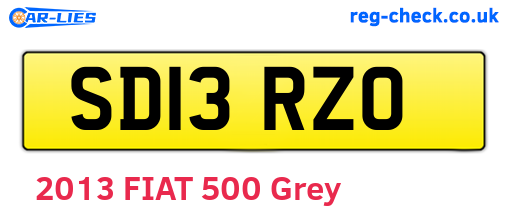 SD13RZO are the vehicle registration plates.