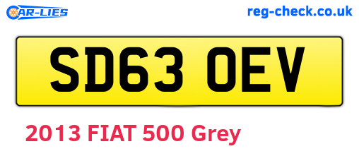 SD63OEV are the vehicle registration plates.