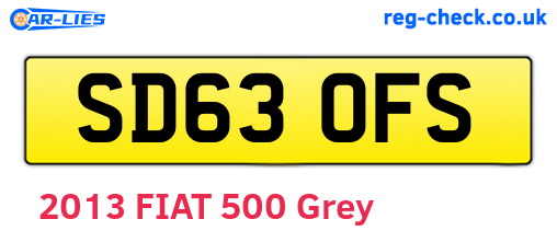 SD63OFS are the vehicle registration plates.