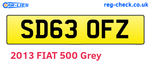 SD63OFZ are the vehicle registration plates.