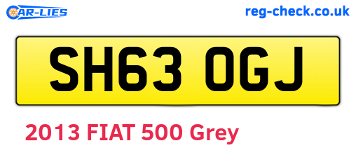 SH63OGJ are the vehicle registration plates.