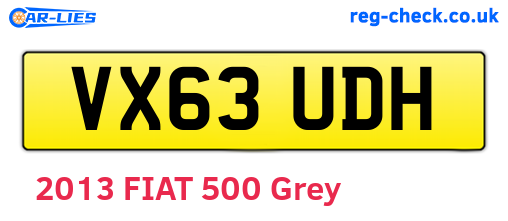 VX63UDH are the vehicle registration plates.