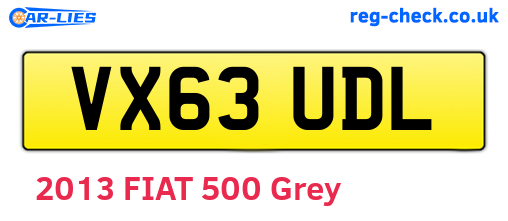 VX63UDL are the vehicle registration plates.