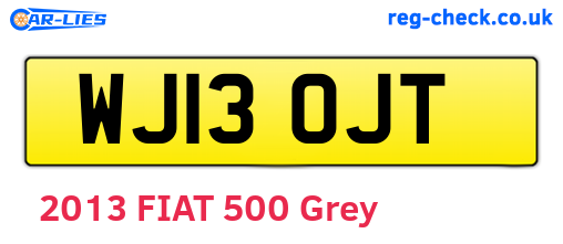 WJ13OJT are the vehicle registration plates.