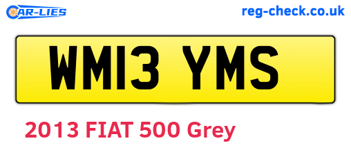 WM13YMS are the vehicle registration plates.