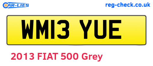 WM13YUE are the vehicle registration plates.