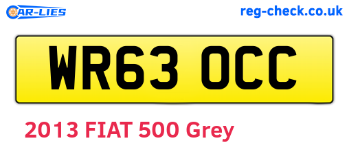 WR63OCC are the vehicle registration plates.