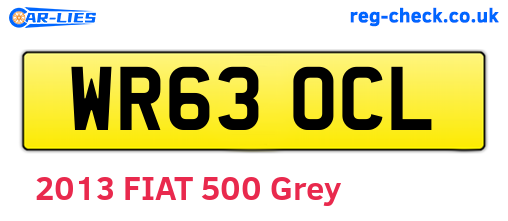 WR63OCL are the vehicle registration plates.
