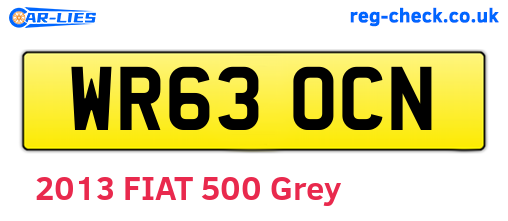 WR63OCN are the vehicle registration plates.