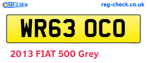 WR63OCO are the vehicle registration plates.