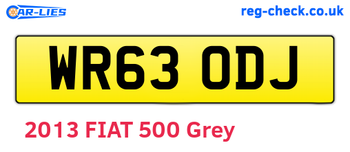 WR63ODJ are the vehicle registration plates.