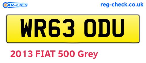 WR63ODU are the vehicle registration plates.
