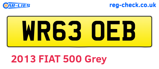 WR63OEB are the vehicle registration plates.