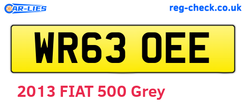 WR63OEE are the vehicle registration plates.