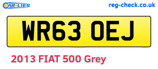 WR63OEJ are the vehicle registration plates.