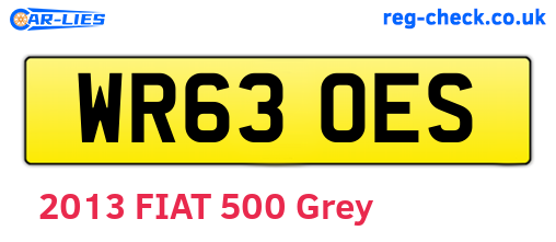 WR63OES are the vehicle registration plates.