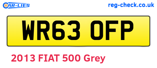 WR63OFP are the vehicle registration plates.