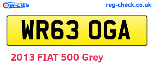 WR63OGA are the vehicle registration plates.