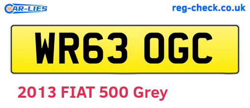 WR63OGC are the vehicle registration plates.