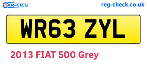 WR63ZYL are the vehicle registration plates.
