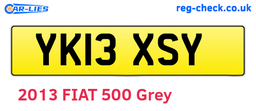 YK13XSY are the vehicle registration plates.