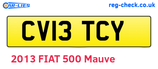 CV13TCY are the vehicle registration plates.