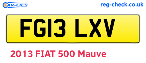 FG13LXV are the vehicle registration plates.