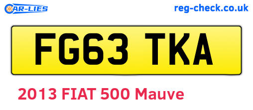 FG63TKA are the vehicle registration plates.