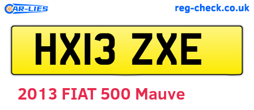 HX13ZXE are the vehicle registration plates.