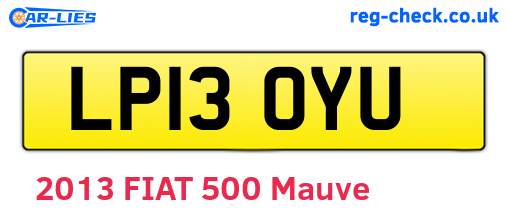 LP13OYU are the vehicle registration plates.