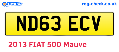ND63ECV are the vehicle registration plates.
