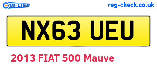NX63UEU are the vehicle registration plates.