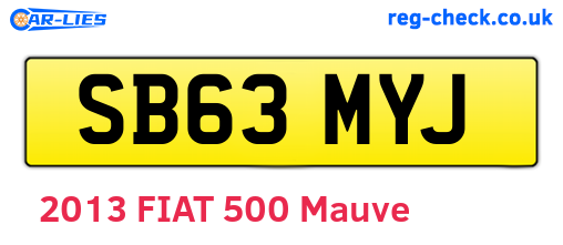 SB63MYJ are the vehicle registration plates.
