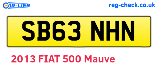 SB63NHN are the vehicle registration plates.