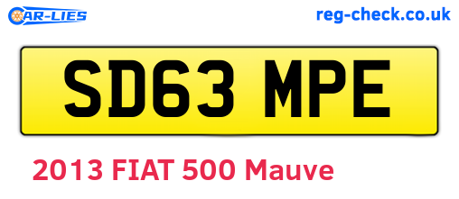 SD63MPE are the vehicle registration plates.