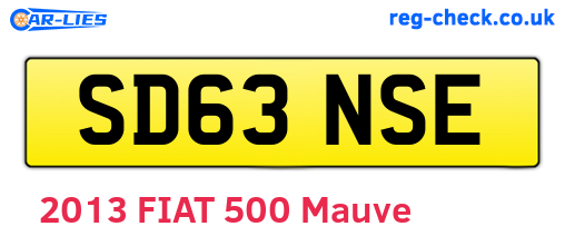 SD63NSE are the vehicle registration plates.