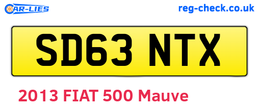 SD63NTX are the vehicle registration plates.